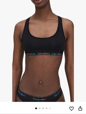 Calvin Klein Women's Icon Cotton Modal Pride Unlined Bralette and Thong